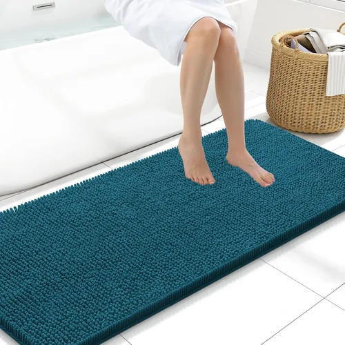 Miniatura 97 de Arotive Alfombras de baño de felpilla extrasuaves y absorbentes, de 24 x 16 pulgadas, lavables a máquina, parte trasera de goma antideslizante