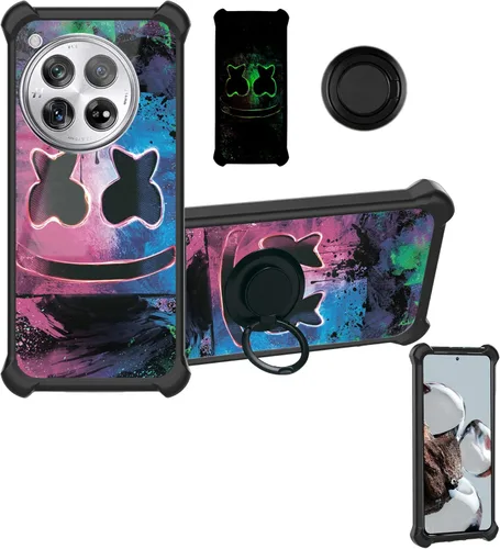 Miniatura 73 de Aroepurt Funda compatible con Nothing Phone 2a Phone Case Cover [PC duro + silicona suave] [soporte de anillo] [efecto luminoso] YGH-BQ