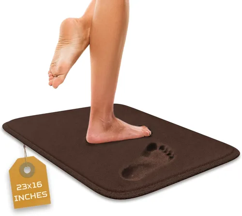 Miniatura 14 de Alfombra de baño de lujo – 1 pieza de alfombrilla de baño de espuma viscoelástica, antideslizante y ultrasuave, altamente absorbente, fácil