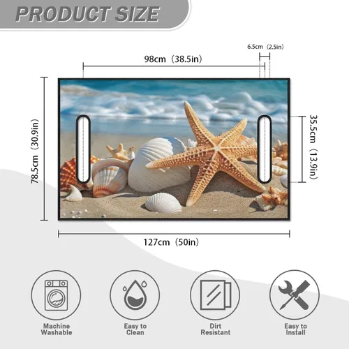 Miniatura 3 de TODIYADDU Fundas de asiento de carrito de golf con estrellas de mar 3D, cómoda manta de toalla de asiento de carrito de golf con patrones únicos