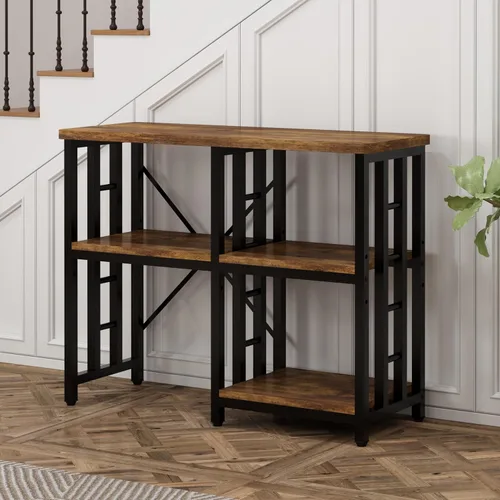 Miniatura 7 de Estante de cocina para panadería de 4 niveles, mini mesa de soporte para horno de microondas y nevera, mesa de café de 5 niveles, soporte