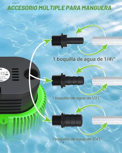 Miniatura 5 de Bomba para cubierta de piscina sobre el suelo - Bomba sumergible de sumidero de agua para piscina, bombas de extracción de agua, con manguera
