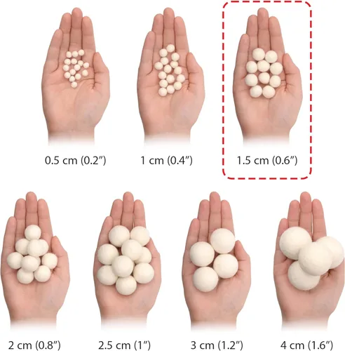 Miniatura 4 de Glaciart One Bolas de Fieltro con Pompón, Bolas de Fieltro de Lana (60 Piezas) 1.5 cm – 0.6 Pulgadas, Hechas a Mano en 30 Colores Pastel