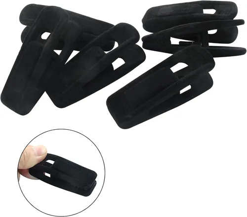Miniatura 4 de Hordion ZC202405062817 - 60 clips de terciopelo antideslizantes, clips de fieltro negro para perchas finas de ropa, ZC202405062817