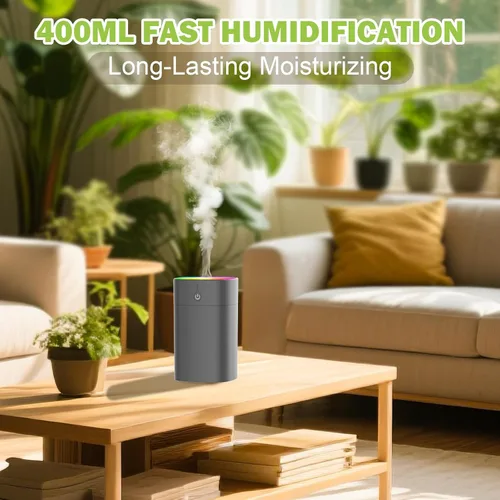 Mini humidificadores portátiles para dormitorio, difusor de aroma de 13.5 fl oz para el hogar, humidificador de plantas de escritorio personal,