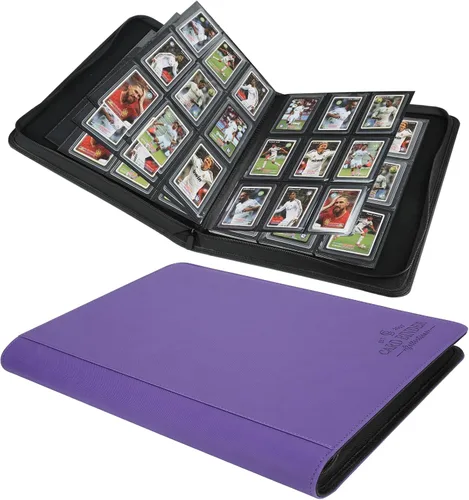 Miniatura 12 de Carpeta Toploader rígida, fundas rígidas con 9 bolsillos para 288 tarjetas. Carpeta de tarjetas con fundas para rígidas "3 × 4", tarjetero (negro)