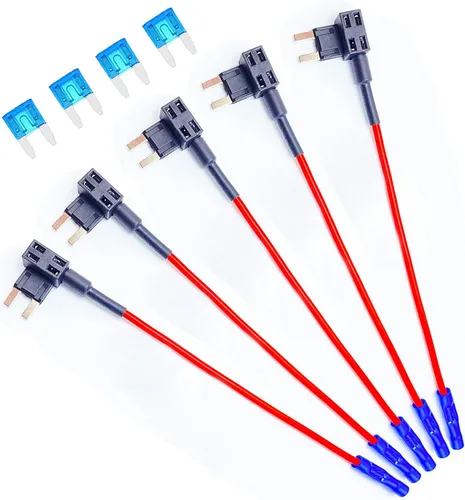 5 unids 12V Adaptador de grifo de fusible para automóvil de 12 V, mini ATM APM, portafusibles de hoja para automóvil y motocicleta (negro)