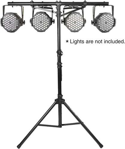 Miniatura 2 de Sound Town Paquete de 2 soportes de iluminación para DJ, altura ajustable, 9 pies de alto, con barra en T y base de trípode (STLS-T09-PAIR)