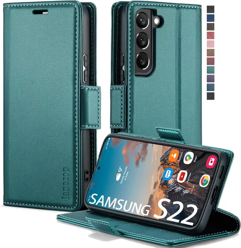 Miniatura 24 de Funda tipo cartera para Samsung Galaxy S22 5G con tarjetero y función atril, bloqueo magnético RFID, funda de piel con tapa para Galaxy S22 5G