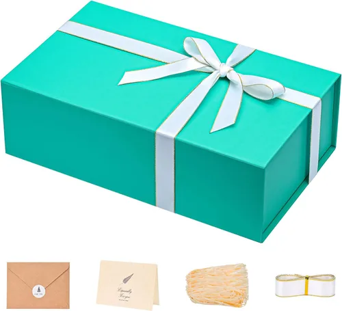 Miniatura 30 de LIFELUM Caja de regalo de 13.5 x 10 x 4 pulgadas, caja de regalo grande con tapas magnéticas, cajas de regalo negras para regalos de graduación
