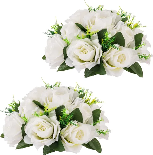 Miniatura 11 de Centros de mesa de flores para mesas de boda: decoraciones de mesa de Halloween, bolas de flores negras, centros de mesa para compromiso, ceremonia