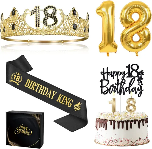 Miniatura 13 de Regalos de cumpleaños número 17 para niño, decoraciones de cumpleaños número 17 para niños, suministros de decoración de fiesta, incluyendo corona