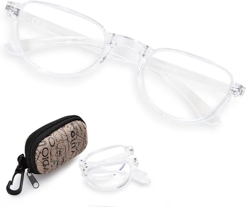Miniatura 11 de Gafas de Lectura Plegables para Mujeres y Hombres Portátiles con Filtro de Luz Azul Anteojos de Lectura Compactos con Estuche con Cremallera