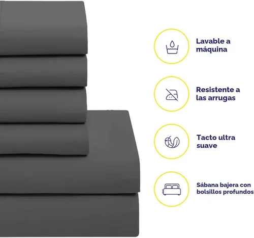 Miniatura 3 de Juego de edredón tamaño completo con sábanas - Colección de ropa de cama de 7 piezas - 1 edredón, 1 sábana bajera, 1 sábana plana, 4 fundas de Gris