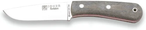 Joker Montañero CV134-P - Cuchillo de supervivencia, hoja Sandvik de acero inoxidable 14C28N de 4.33 pulgadas, mango de lona de micarta verde, funda