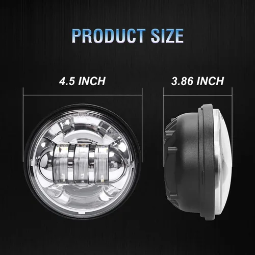 Miniatura 3 de LX-LIGHT Aprobado por puntos 2 unids cromo 4.5 pulgadas LED paso luz LED niebla lámparas para motocicletas bombilla auxiliar motocicleta proyector