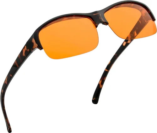 Miniatura 15 de BLUELESS Se ajustan sobre lentes de bloqueo azul con lentes teñidos de naranja, color negro 06-negro-100% bloqueo de luz azul