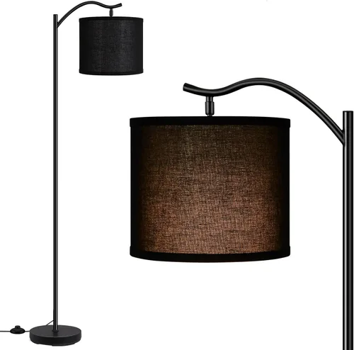 Miniatura 11 de BoostArea Lámpara de pie para sala de estar, lámpara arqueada LED de 9 W, altura moderna con pantalla de lino de tela, 3 niveles de brillo, enchufe