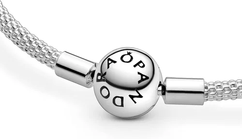 Miniatura 5 de Pandora Jewelry Moments - Pulsera de plata de ley con dije de malla, Metal