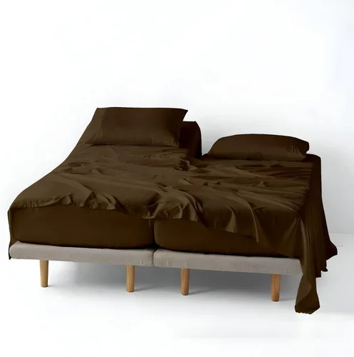 Miniatura 18 de ARlinen Juego de sábanas divididas tamaño Queen, 5 piezas, 100% algodón egipcio para camas ajustables, bolsillo profundo de hasta 16 pulgadas, juego