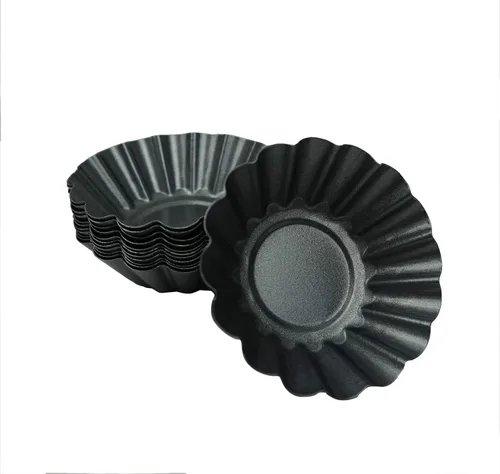 Paquete de 12 moldes para tartaletas de huevo, latas antiadherentes de acero al carbono, molde para tartaletas, moldes para tartas, cupcakes, pudín
