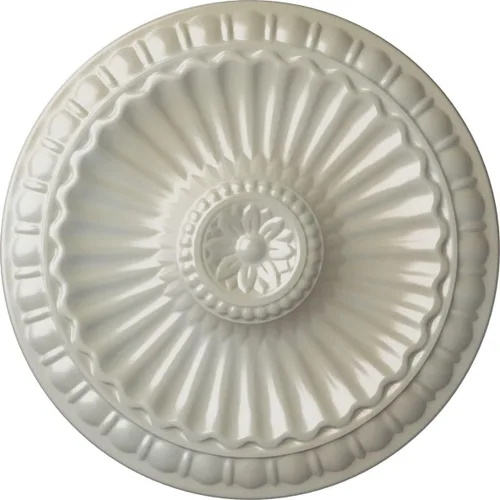 Miniatura 72 de Ekena Millwork CM11LI Medallón de techo Linus, 11 1/4"OD x 1 1/8"P 11 1/4", imprimado en fábrica Primed