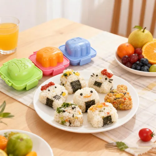 Miniatura 7 de 8 moldes cuadrados para huevos duros, molde de silicona antiadherente para bolas de arroz de sushi, accesorios de cocina bento para alimentos