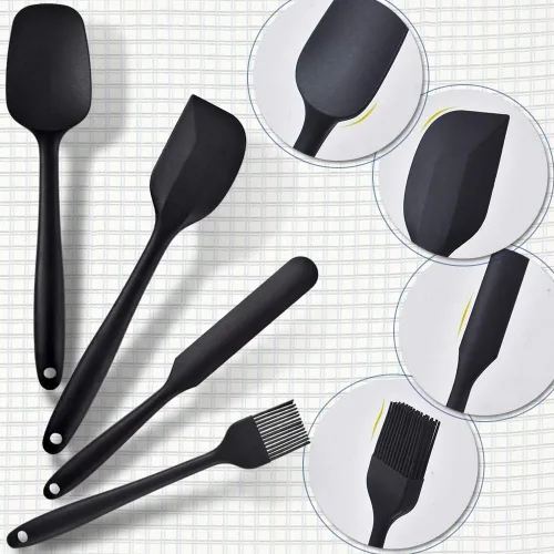 Miniatura 4 de Juego de 6 espátulas de silicona, espátulas raspadoras de silicona de grado alimenticio, juego de goma a 600 °F resistentes al calor, sin BPA, juego