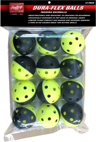 Rawlings DURA-Flex - Pelotas de entrenamiento | Béisbol/Softbol Vuelo limitado para uso en interiores y exteriores | Opciones de paquete de 6 y 12