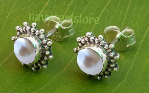 Miniatura 3 de Gemstone Stud Earring Stud Earrings- Handmade 925 Sterling Silver Stud Earring for Womens and Girl Chritmas Gifts