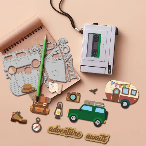 Miniatura 7 de GLOBLELAND Troqueles de corte de camping para hacer tarjetas, carpa de coche, troqueles para manualidades, álbumes de recortes, diario, papel