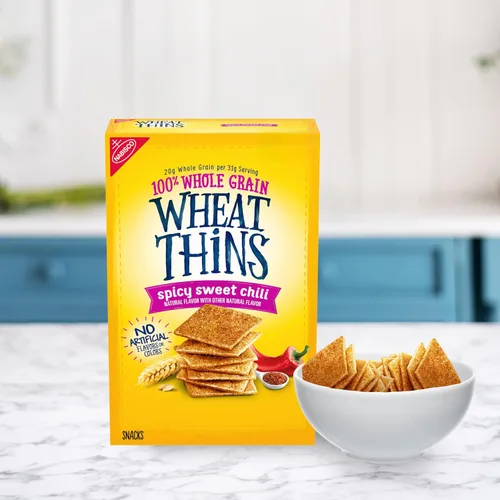 Miniatura 6 de Wheat Thins Snacks picantes de chile dulce, galletas de trigo integral, galletas de aperitivos, 8.5 onzas