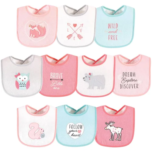Miniatura 29 de Baberos Hudson Baby unisex de algodón de rizo con relleno de fibra, modelo Holiday Girl Sparkle, talla única