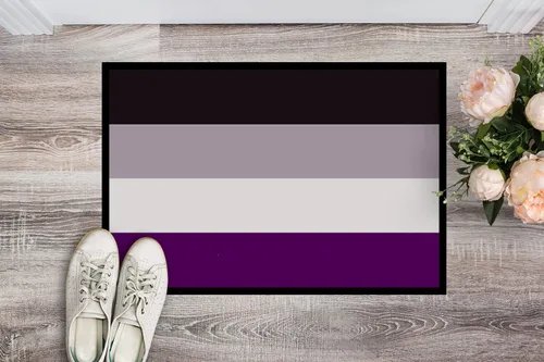 Miniatura 2 de Caroline's Treasures CK8009MAT - Tapete de orgullo asexual de 18 x 27 pulgadas, para interiores y exteriores, para entrada, antideslizante, lavable