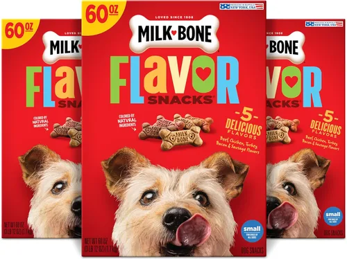 Milk-Bone Flavor Snacks - Golosinas para perros pequeños, 60 onzas (paquete de 3)