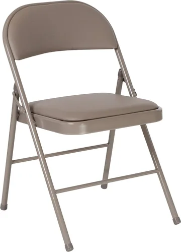 Miniatura 11 de Flash Furniture Silla plegable de vinilo beige con doble refuerzo de la serie HERCULES