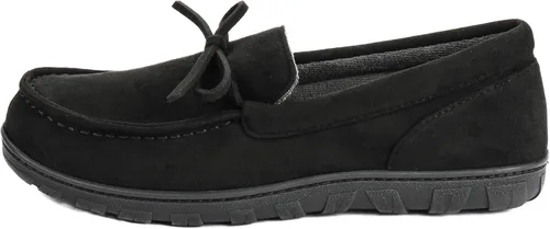 Miniatura 3 de LazyStep Pantuflas tipo mocasín de microgamuza para hombre, para interiores y exteriores, con espuma viscoelástica cómoda