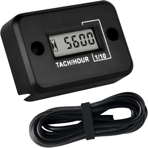 Runleader Mini Tacómetro Digital Cuenta Horas, Acumula Horas TOTAL, Pantalla de RPM en Tiempo Real, Operación a Batería para Cortacésped ZTR,