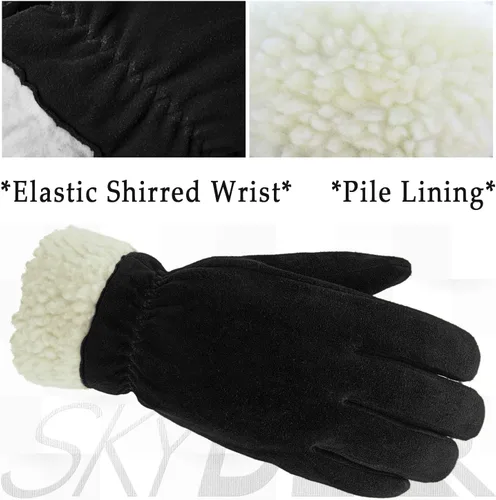 Miniatura 4 de SKYDEER 3M Thinsulate Thermal Winter Work Gloves with Windproof Premium Genuine Deerskin Suede Leather (Unisex SD8671T)