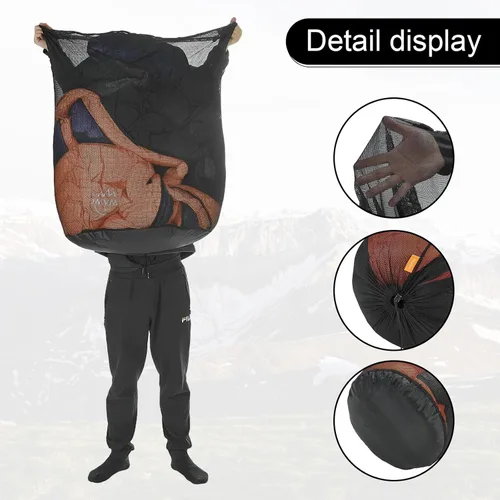 Miniatura 3 de 2 bolsas de dormir de malla de 100 litros, bolsa de almacenamiento de malla para lavandería, bolsa con cordón, malla de poliéster resistente al