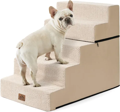 Miniatura 16 de COZY KISS Escaleras para perros pequeños, escaleras extraíbles de 4 niveles para sofá y cama, escalones para perros de 17.7 pulgadas de alto