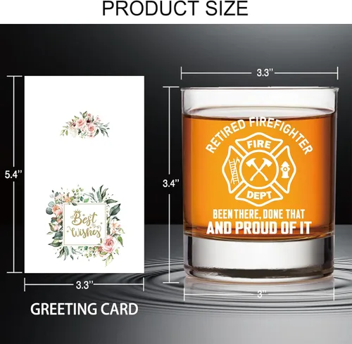 Miniatura 2 de AGMDESIGN Bombero jubilado Been There Done That y Orgulloso de eso Divertido vaso de whisky de jubilación, bombero papá, hermano, tío, regalo
