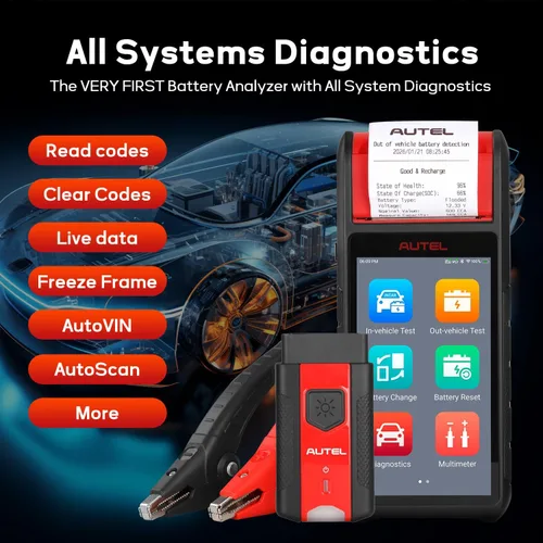 Miniatura 5 de Autel MaxiBAS BT608 - Probador de batería automotriz (actualización gratuita) y analizador de sistema eléctrico, 6V/12V (100-3000 CCA), conductancia
