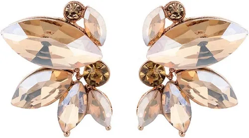 Caiyao Aretes de diamantes de imitación, estilo vintage, elegantes, ligeros, coloridos, para mujeres, novias, bodas, bailes de graduación