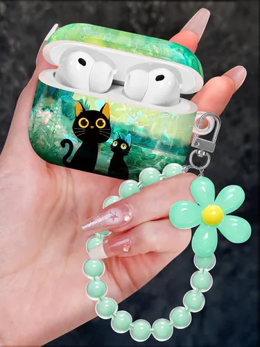 Miniatura 18 de Funda para AirPods Pro/Pro 2 con llavero de perlas, diseño de concha con purpurina para niñas, bonita y elegante funda Kawaii para Apple
