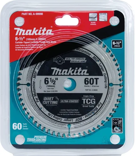 Miniatura 4 de Makita A-99998 6-1/2" 60T (Tcg) Hoja de sierra de inmersión inalámbrica con punta de carburo