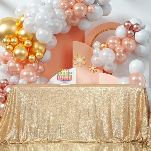 Miniatura 11 de Juya Delight Mantel rectangular negro de lentejuelas de 50 x 80 pulgadas para fiesta, cena, banquete, festival, boda, aniversario, exposición, mesa
