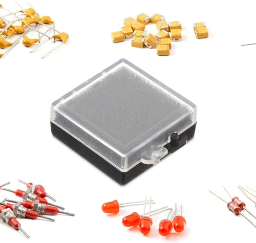 Miniatura 9 de Healifty Caja organizadora de componentes electrónicos antiestática con tapa transparente y base negra, compacta de 1.37 x 1.37 x 0.59 pulgadas