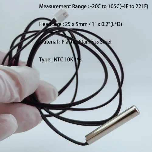Miniatura 3 de 4 unidades NTC 10K 3950 Termistor 1 M, sonda de sensor de temperatura de termistor de 10 K, sonda de sensor de temperatura de NTC 3950 10 K de acero