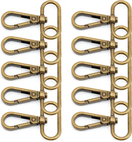 Miniatura 18 de CRAFTMEMORE Broches giratorios con cierre de langosta para puerta de presión, clips de moda, FS10, paquete de 10 unidades (metal, 1-1/2 pulgadas)